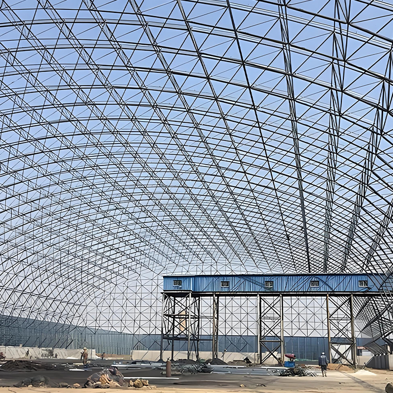 How does grid structure engineering balance long-span load-bearing capacity with lightweight aesthetics in high-speed rail stations and airport terminals?